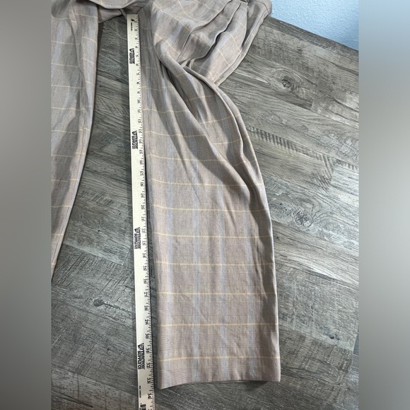 NWT A.L.C. Linen Blend Straight-Leg Pants in Tawny Plaid - Picture 5 of 10
